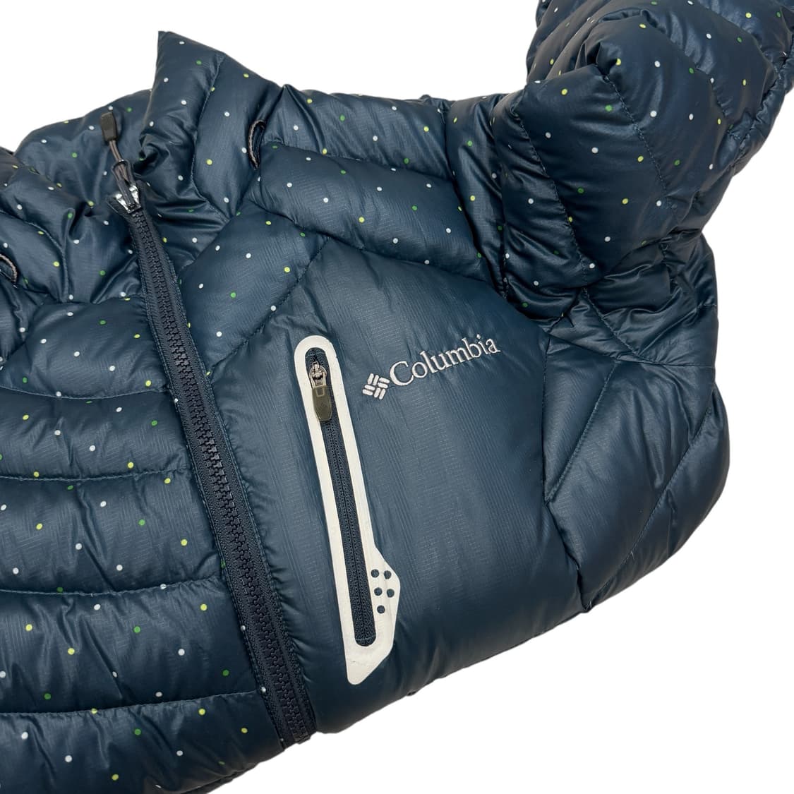 컬럼비아 빈티지 도트 땡땡이 나일론 경량패딩 자켓 S 상품이미지5