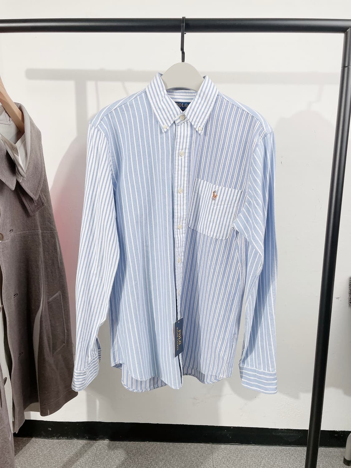 (정품/새상품) 폴로 랄프 로렌 남성 스트라이프 블루 클래식 핏 셔츠 상품이미지1