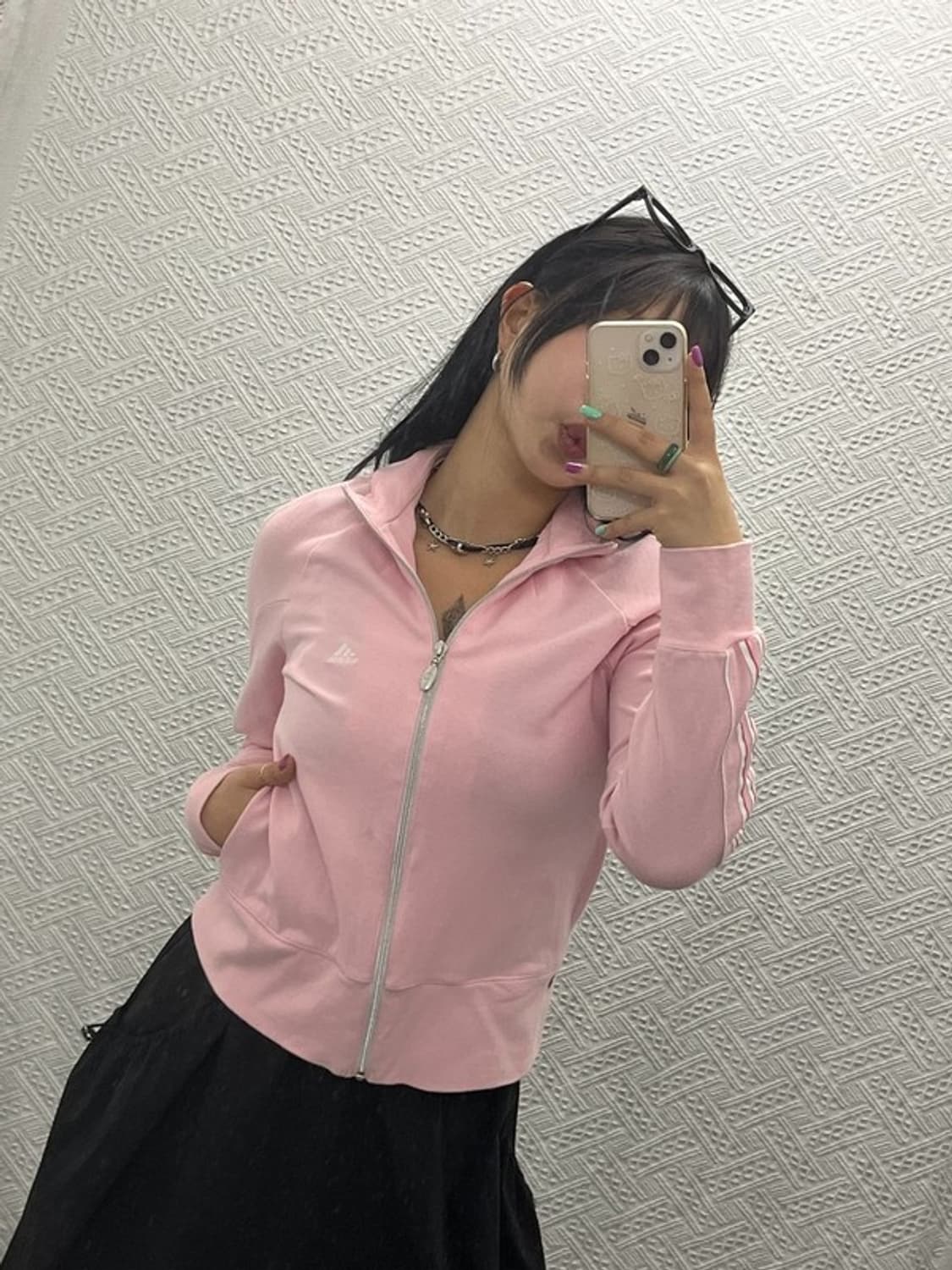 아디다스 대장급 발레코어 딸기우유 핑크 져지 집업 M C06657 상품이미지2