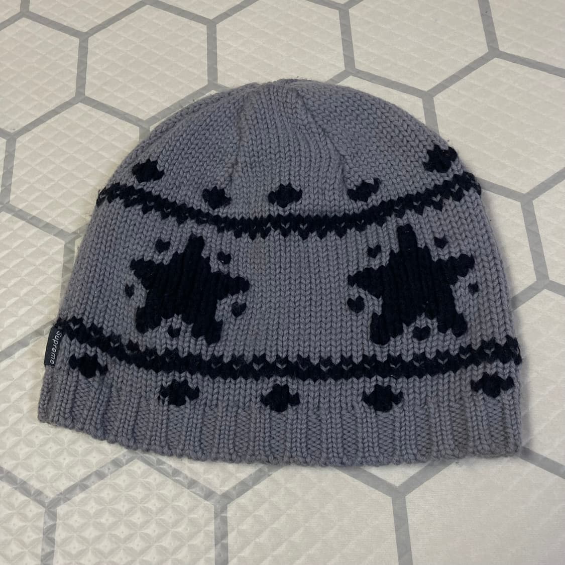 (os) 90s 슈프림 스타 패턴 비니 그레이 상품이미지1