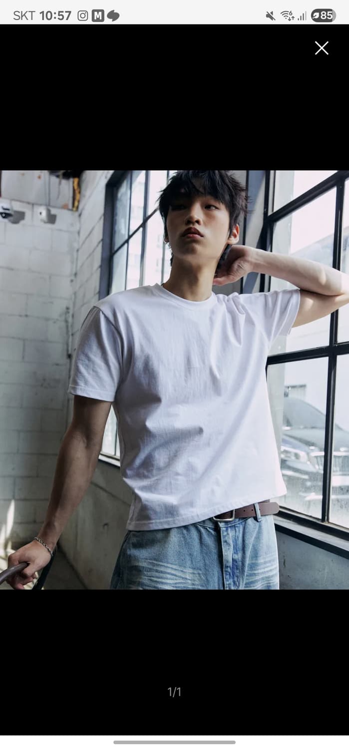 [P.IN.O]  크롭 머슬핏 반팔 상품이미지1