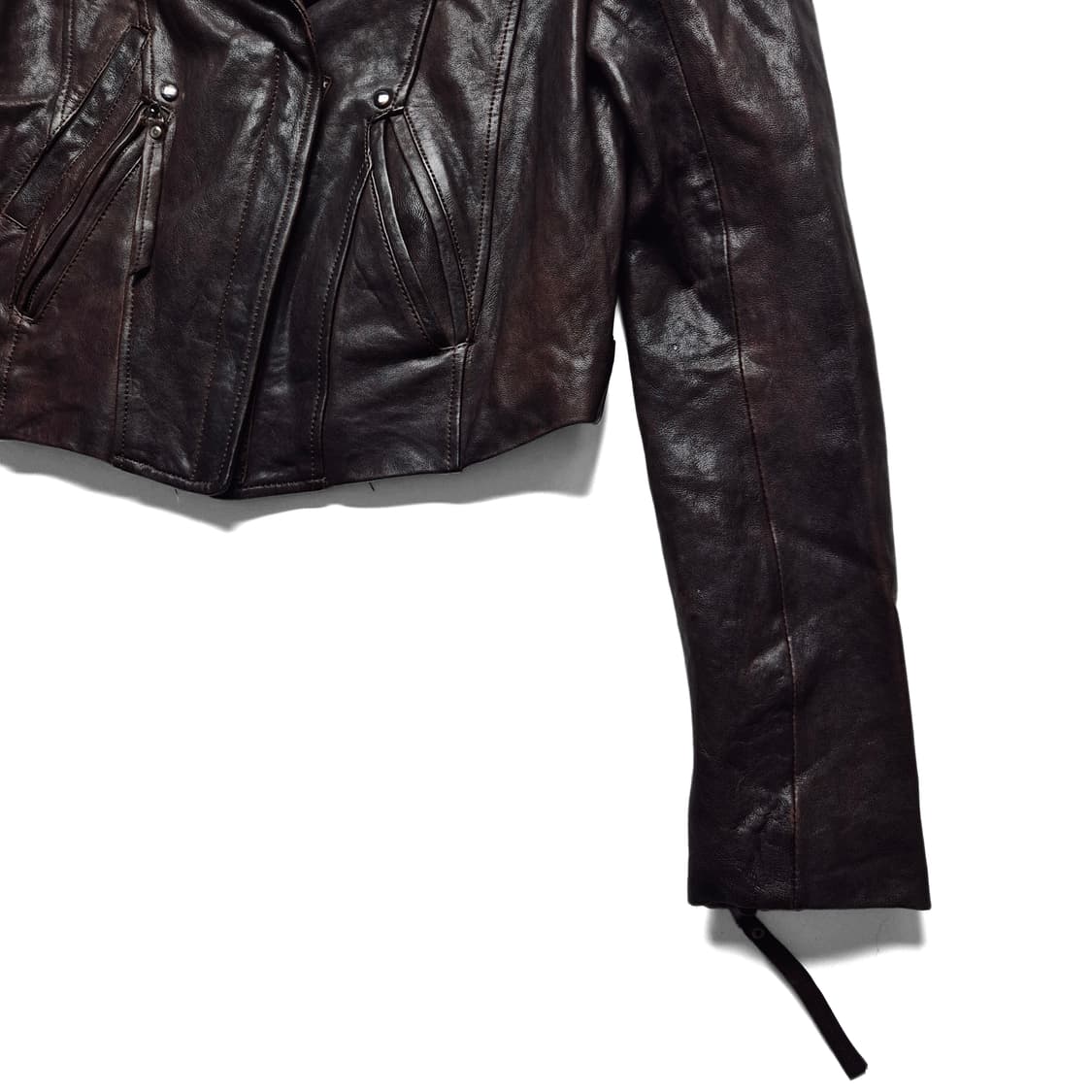 [1] 마쥬 크롭 양가죽 라이더 자켓 고스펑크 상품이미지5