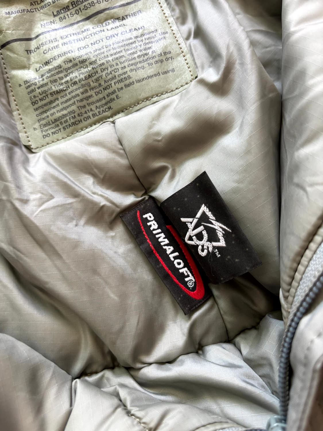 미군 Gen lll Level 7 ECWCS 프리마 로프트 팬츠 L-R 상품이미지6