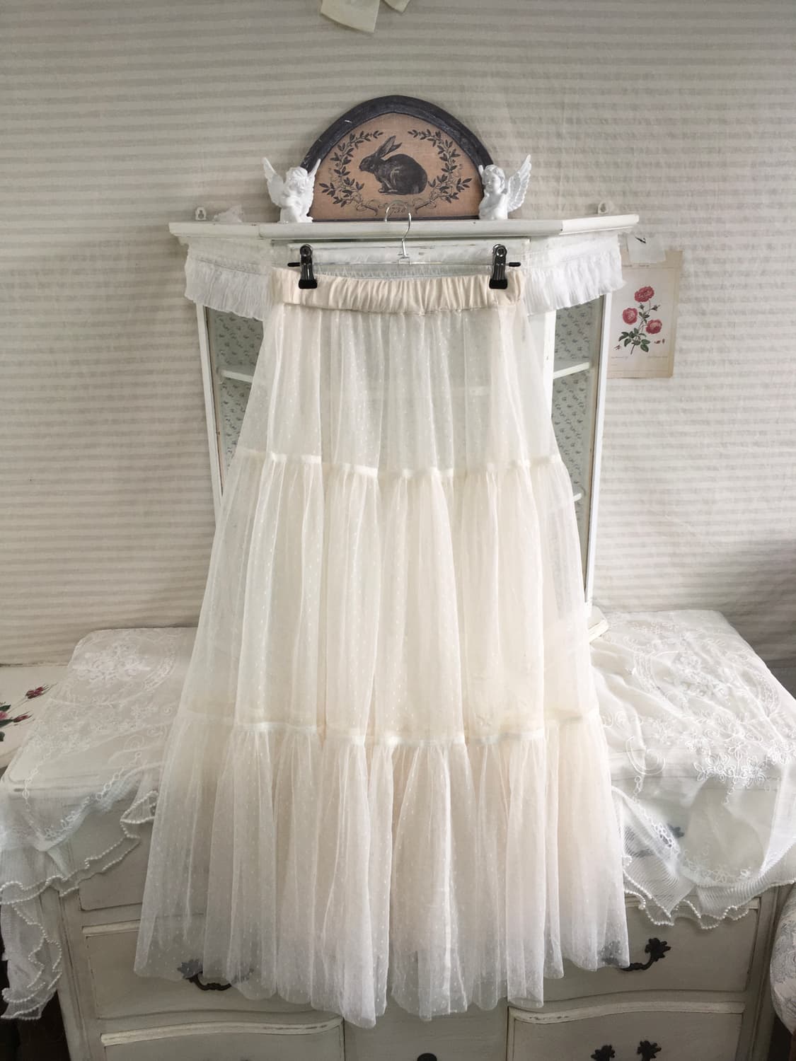 빈티지 도트 캉캉 레이스 스커트 상품이미지5