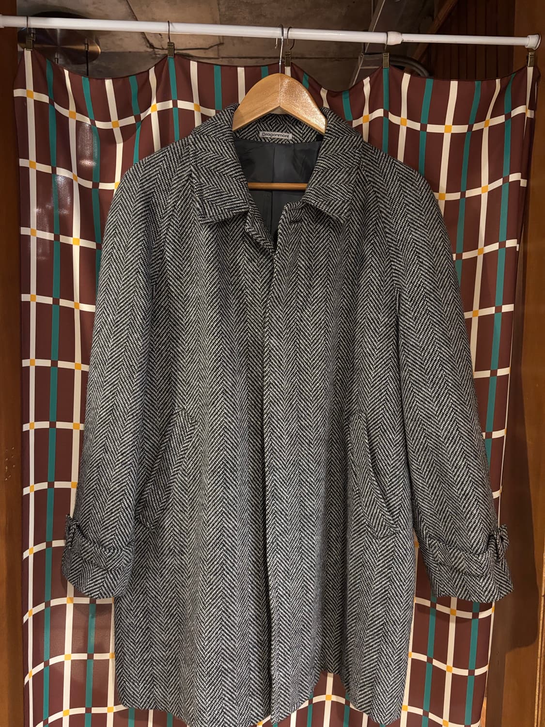 일본 헤링본 싱글코트 상품이미지1