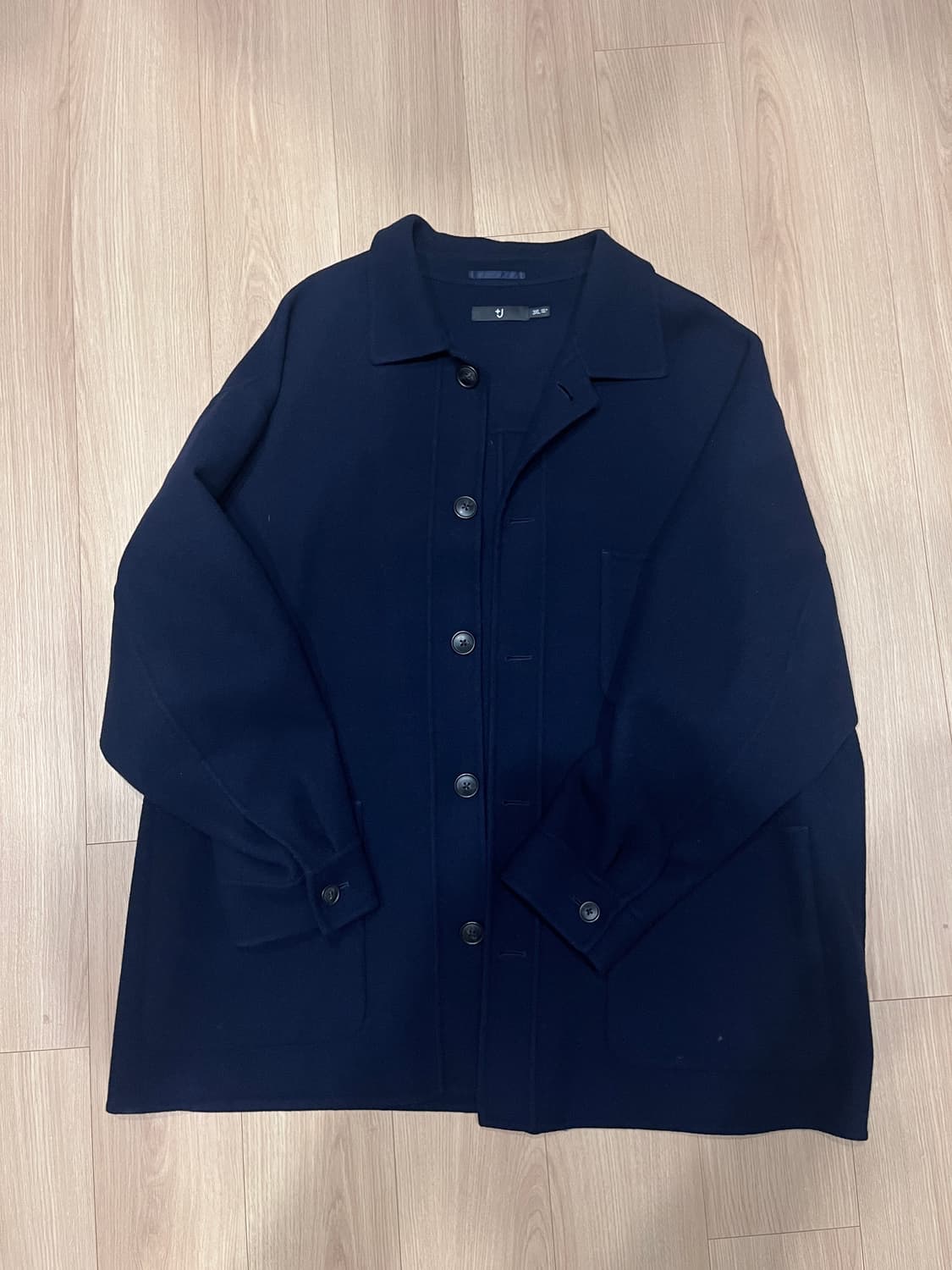 유니클로x질샌더 Uniqlo +J 네이비 울 코트 (3XL) 상품이미지2