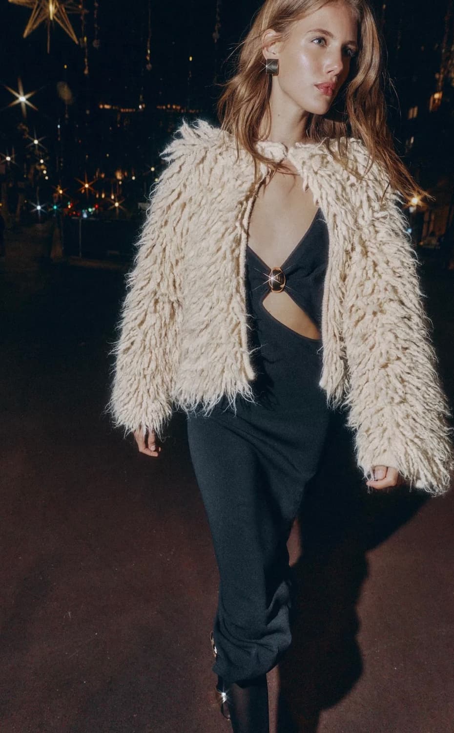 자라 프린지 퍼 자켓 상품이미지3