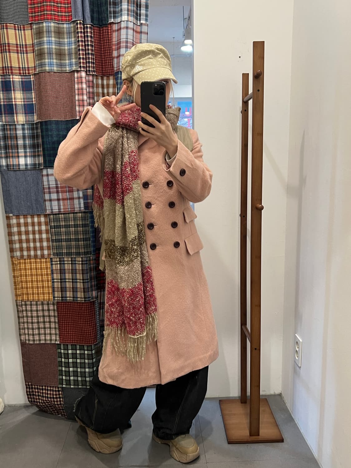 딸기우유 퍼 롱 코트 상품이미지4