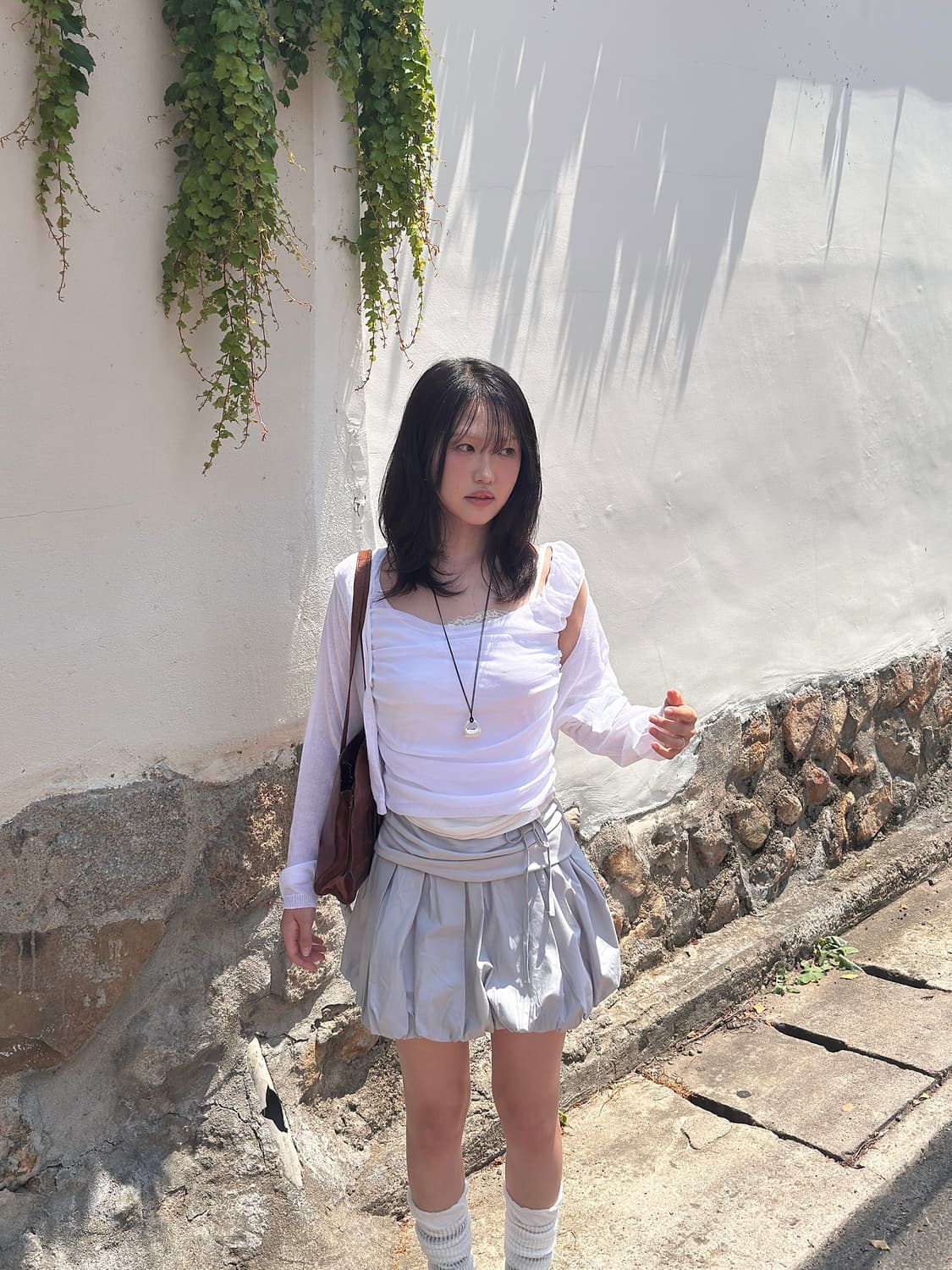 리본 셔링 레이어드 펌킨 볼륨 스커트 상품이미지6