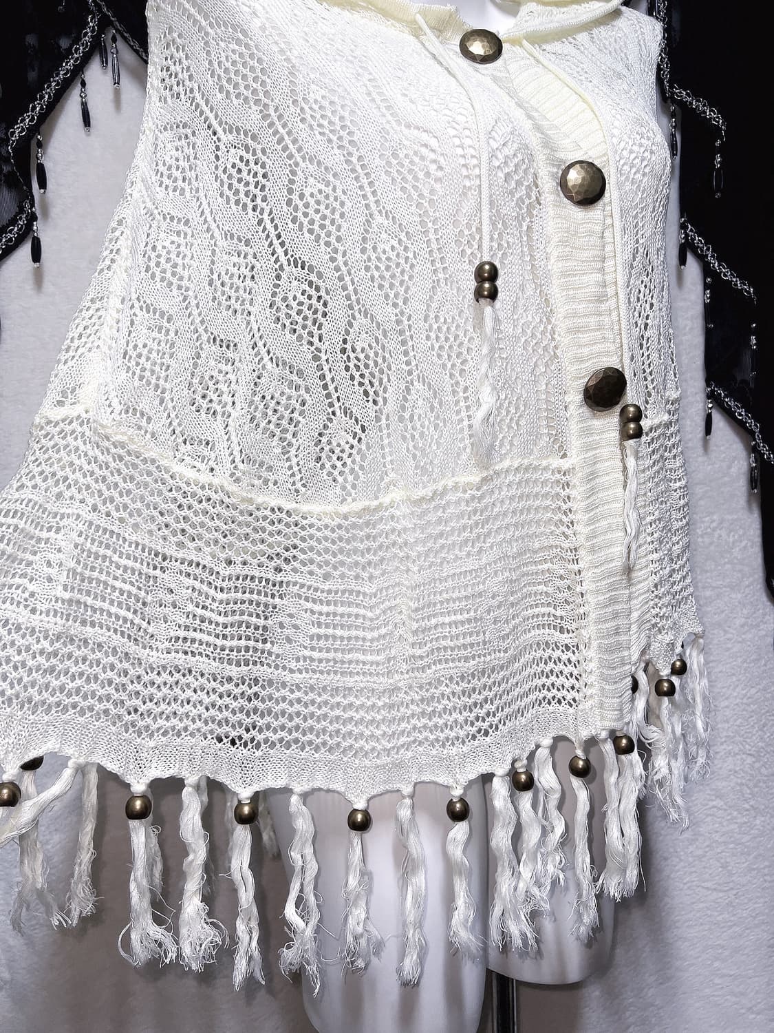 디그딥 digdeep 페어리 그런지 태슬 니트 후드 케이프 판초 모리 상품이미지4