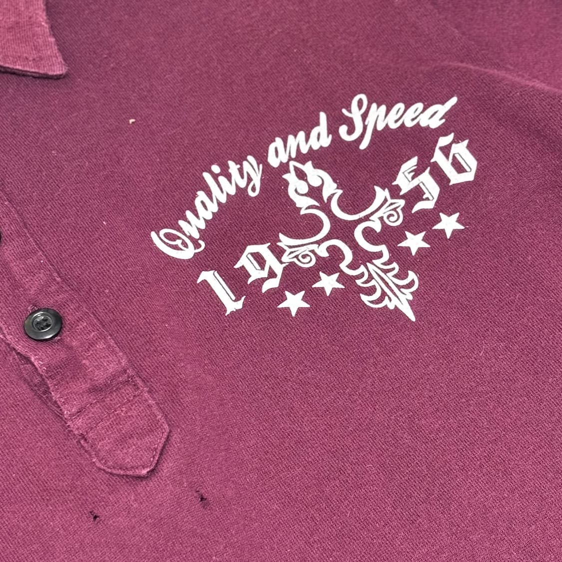 테소로 미오 고딕 그래픽 버건디 카라 반팔 티셔츠 상품이미지2