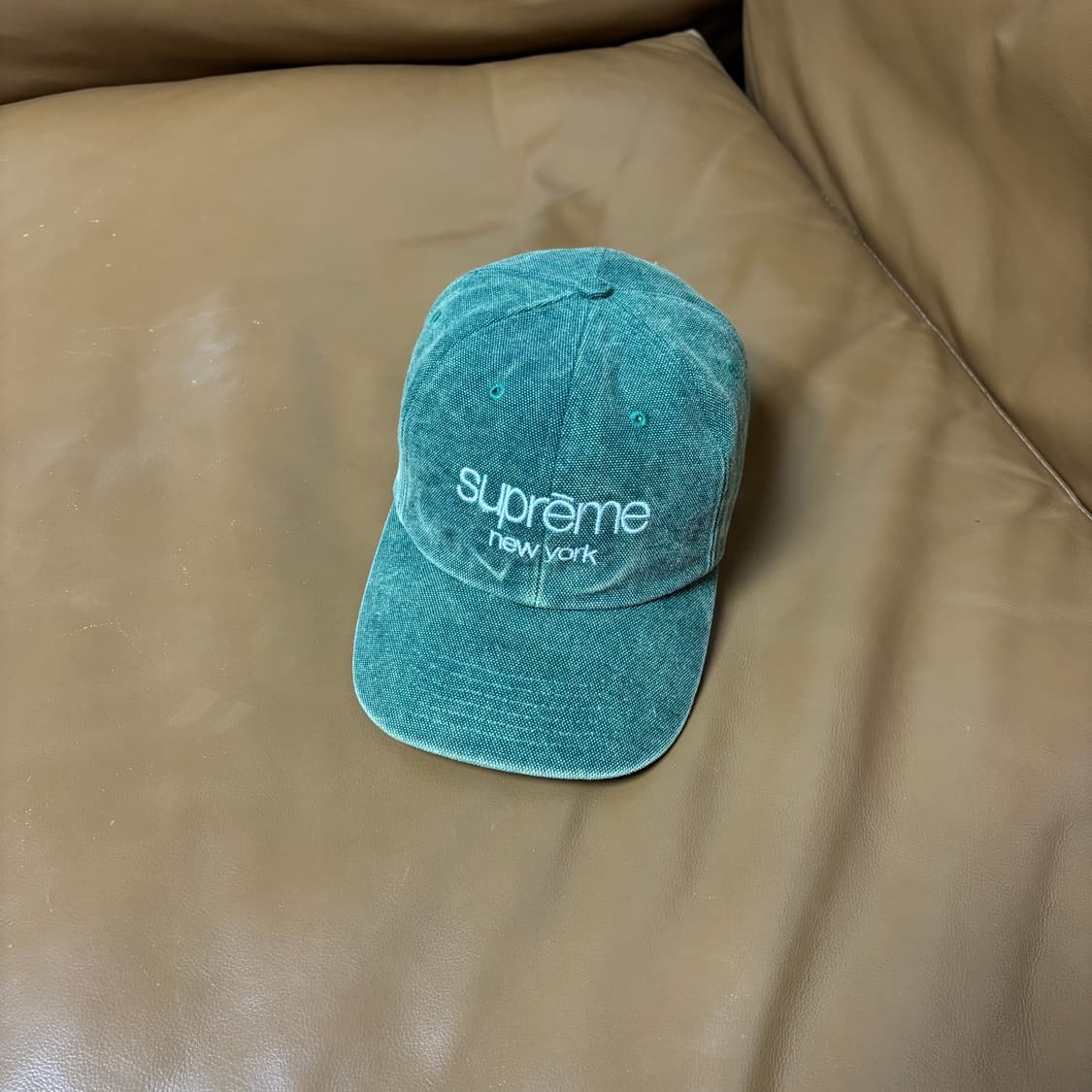 슈프림 6패널 볼캡 모자 스톤 워시드 그린 상품이미지1