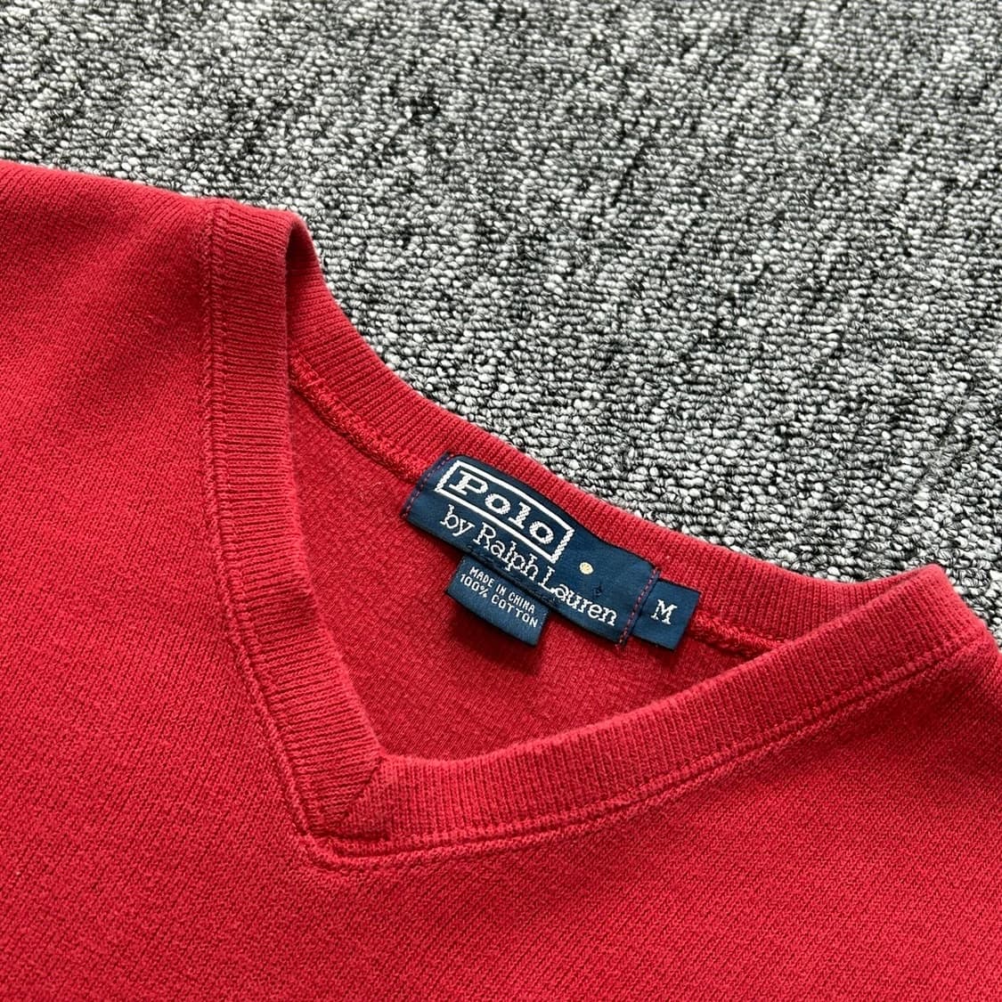 폴로 랄프로렌 버건디 브이넥 스웨트셔츠 상품이미지6