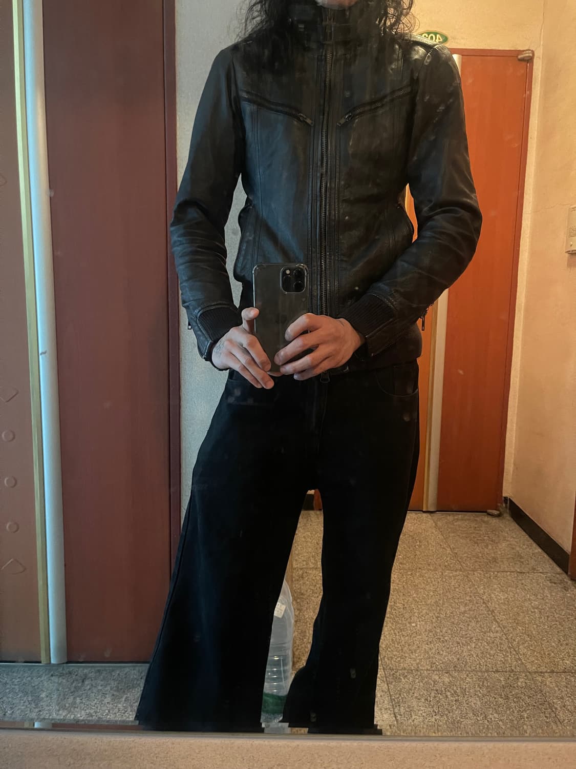 Slim fit leather jacket vintage 상품이미지2