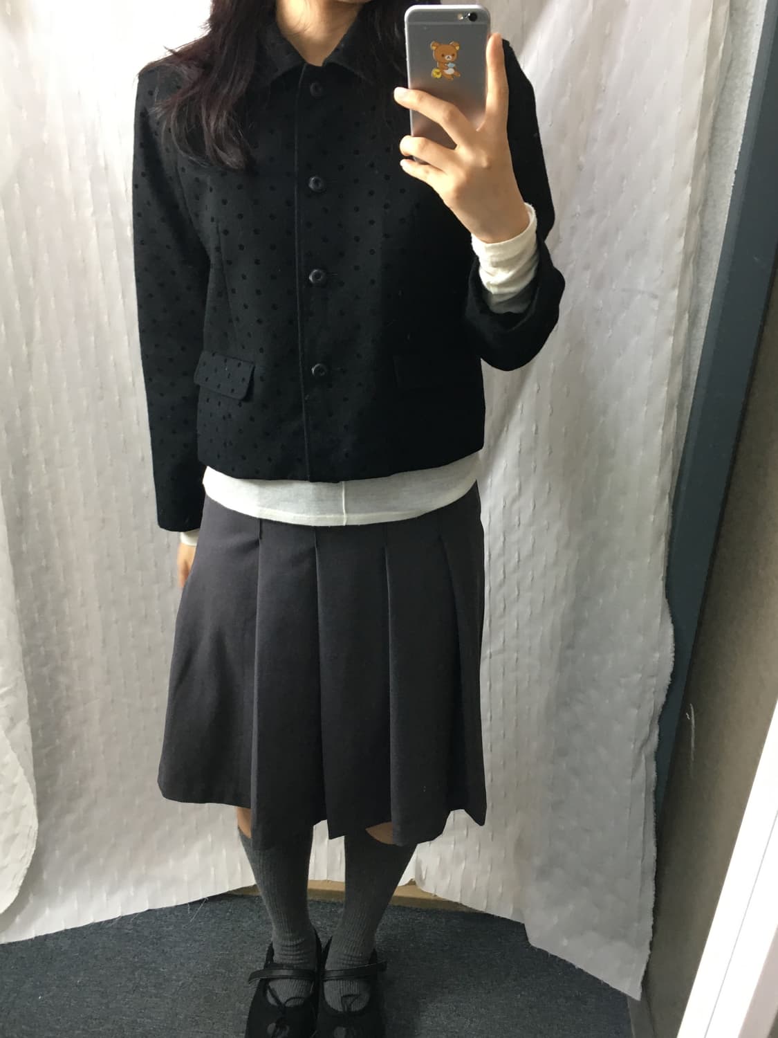 블랙 도트 울 숏자켓 상품이미지4