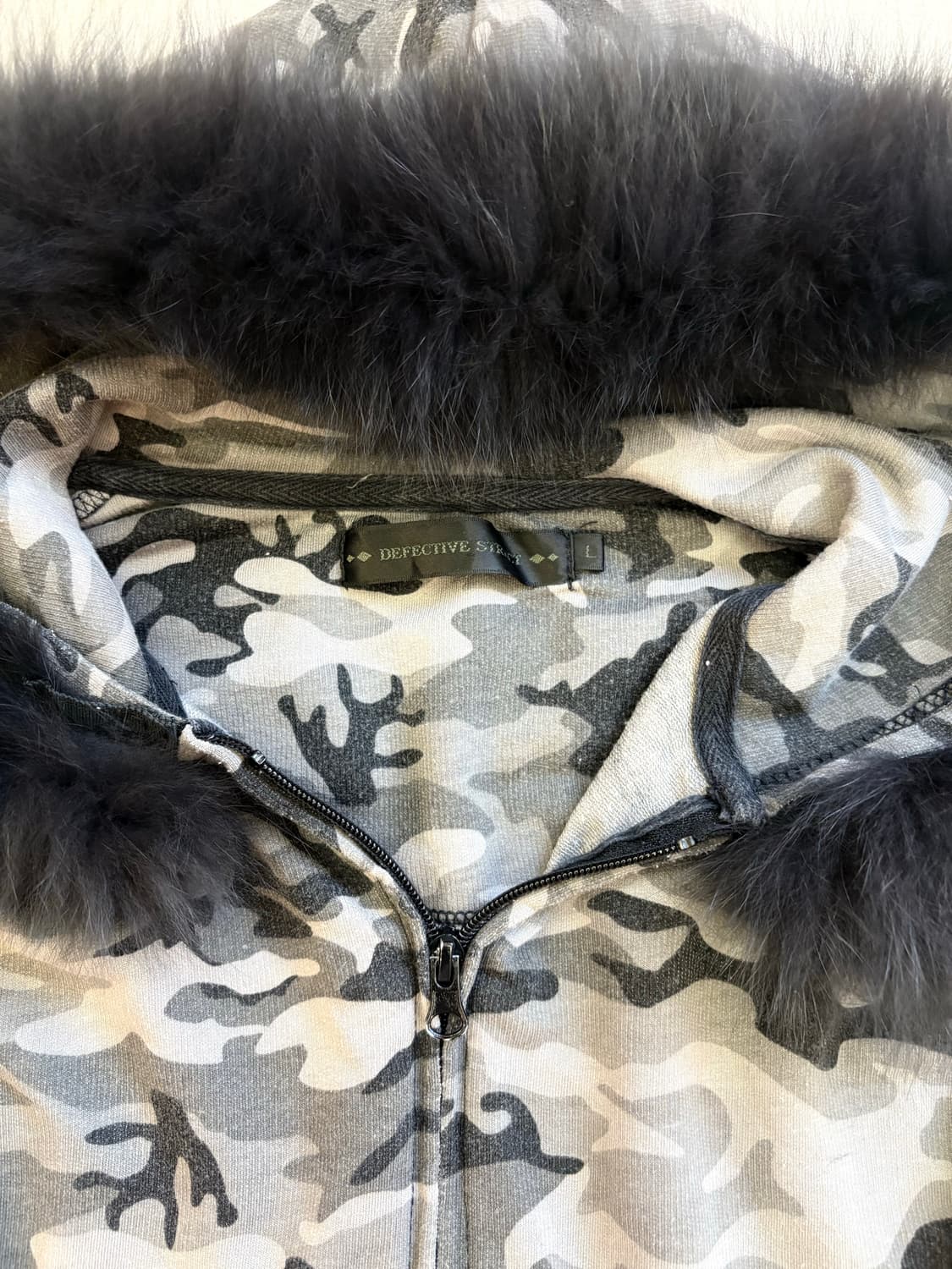 밀리터리 투웨이 퍼 후드집업 상품이미지3