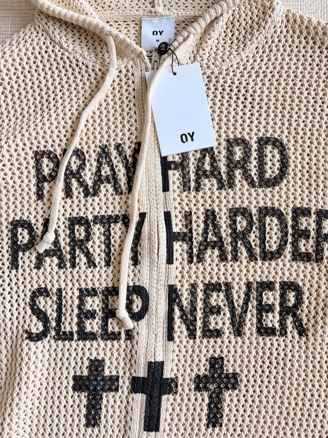 오와이 PRAY HARD KNIT HOODIE ZIP UP 상품이미지6