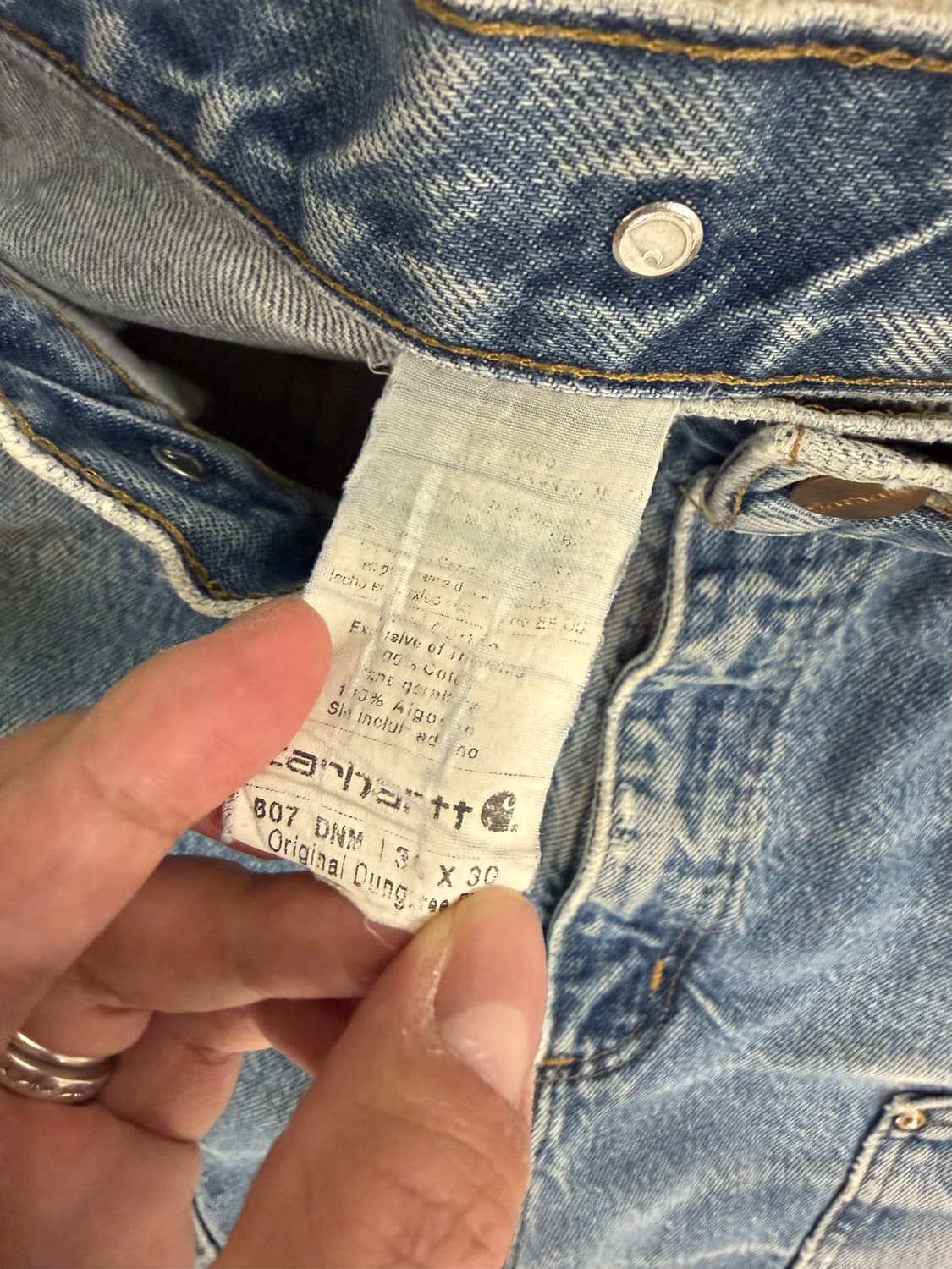 오리지널 USA 빈티지 칼하트 데님 더블니 B07 36X30 상품이미지3