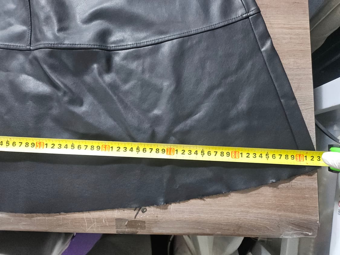 LeNIC  블랙 페이크 레더 밴딩 스커트 F 상품이미지9