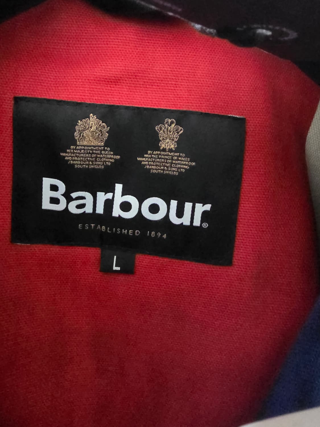 바버 인터내셔널 유니언잭 L사이즈 새제품 판매합니다. 상품이미지2