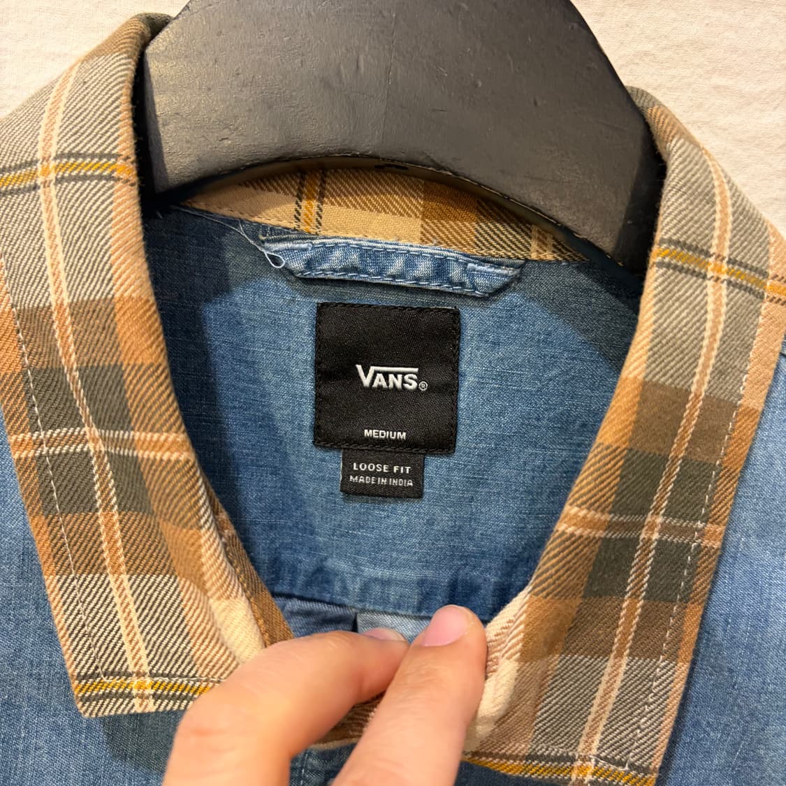 반스 데님 셔츠 남방 카라체크 청남방 상품이미지3