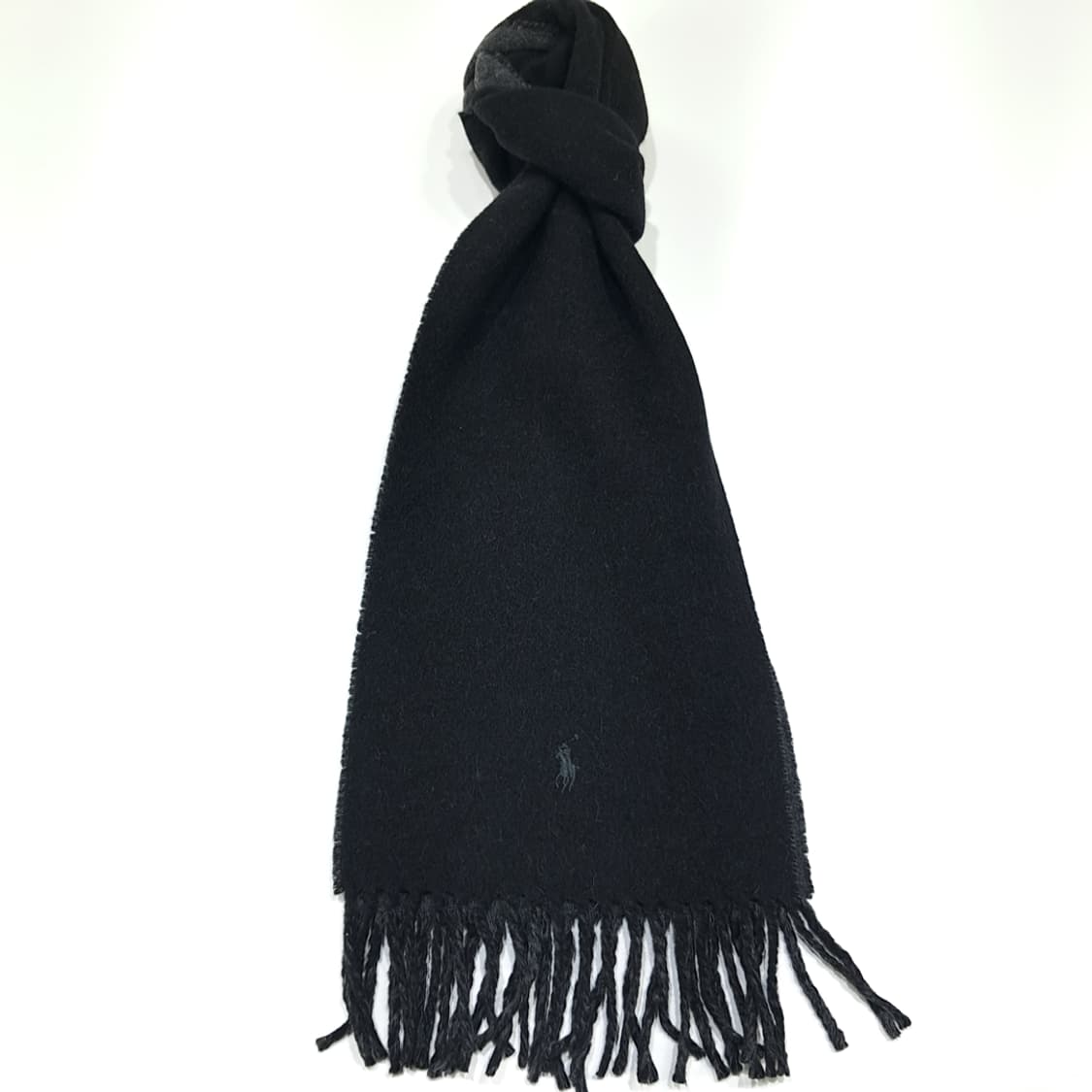MX563 폴로 90s 이태리판 램스울 양면 블랙차콜 머플러 목도리 상품이미지1