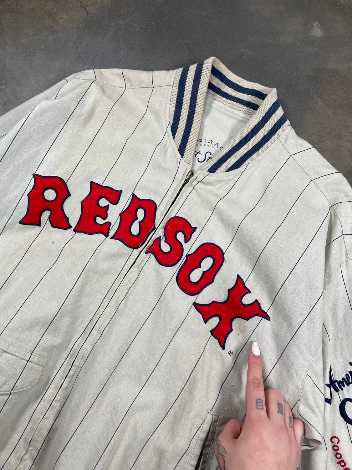 미라지 보스턴 레드삭스 리버시블 코튼 바시티 자켓 상품이미지3