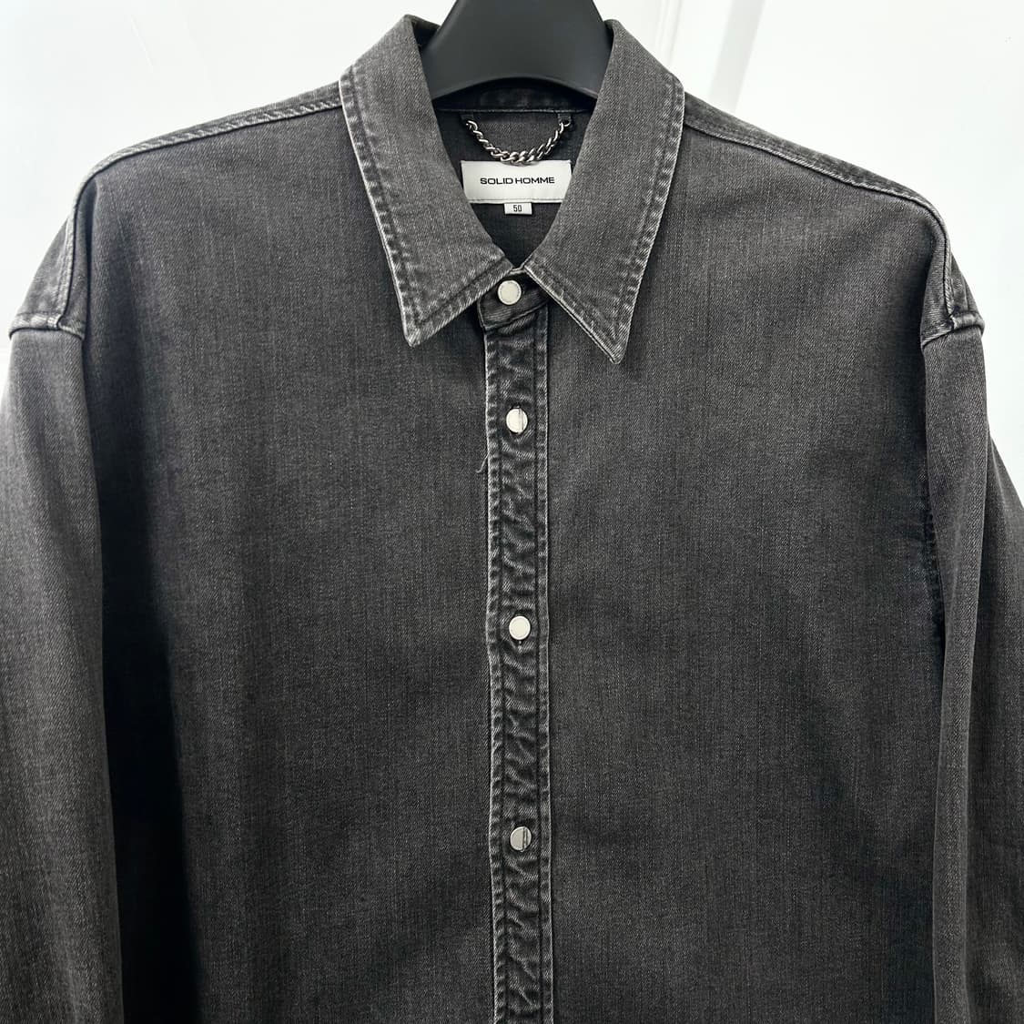 솔리드옴므 흑청 오버 셔츠 자켓 상품이미지6