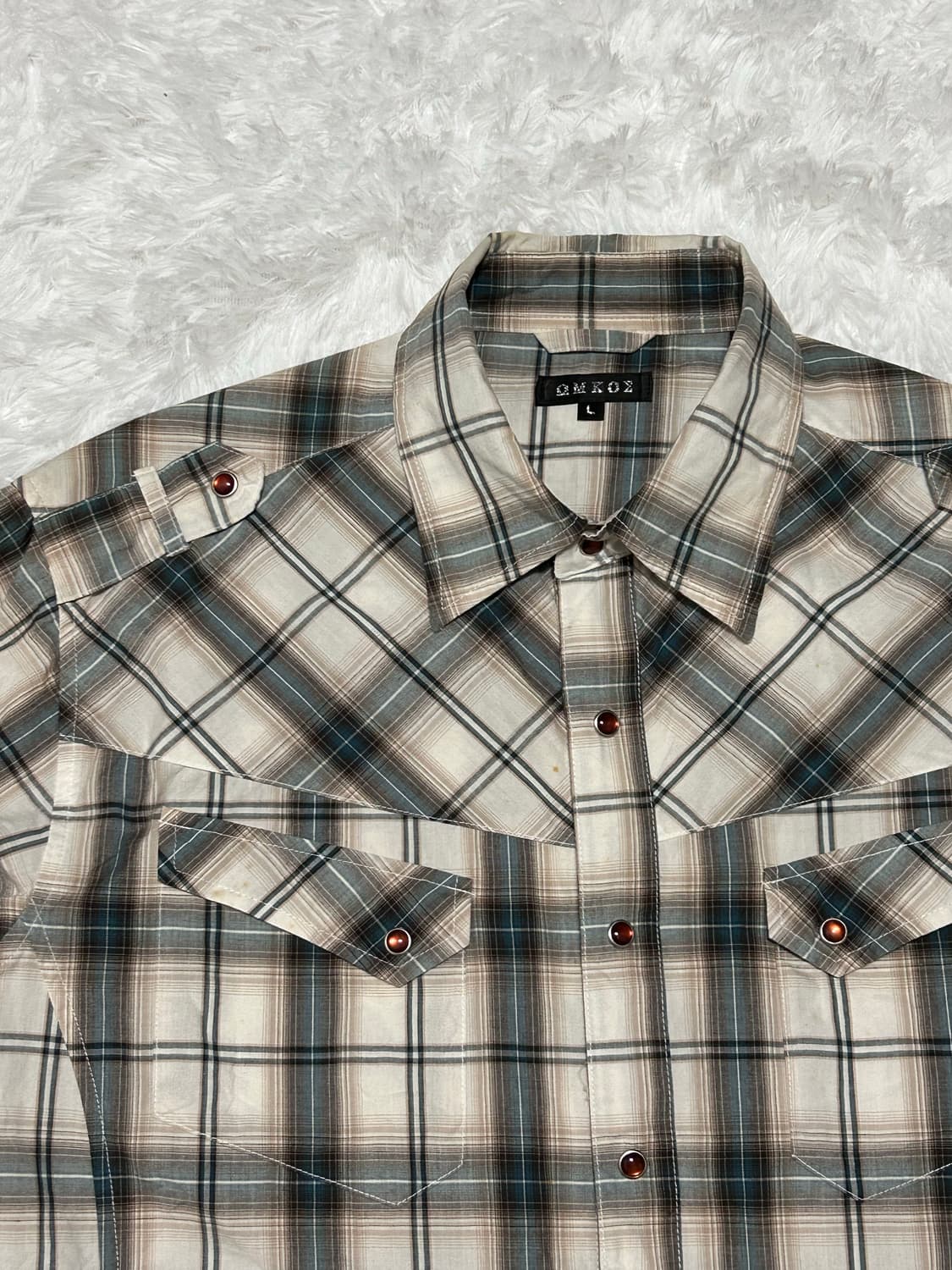 y2k check half shirts 상품이미지3
