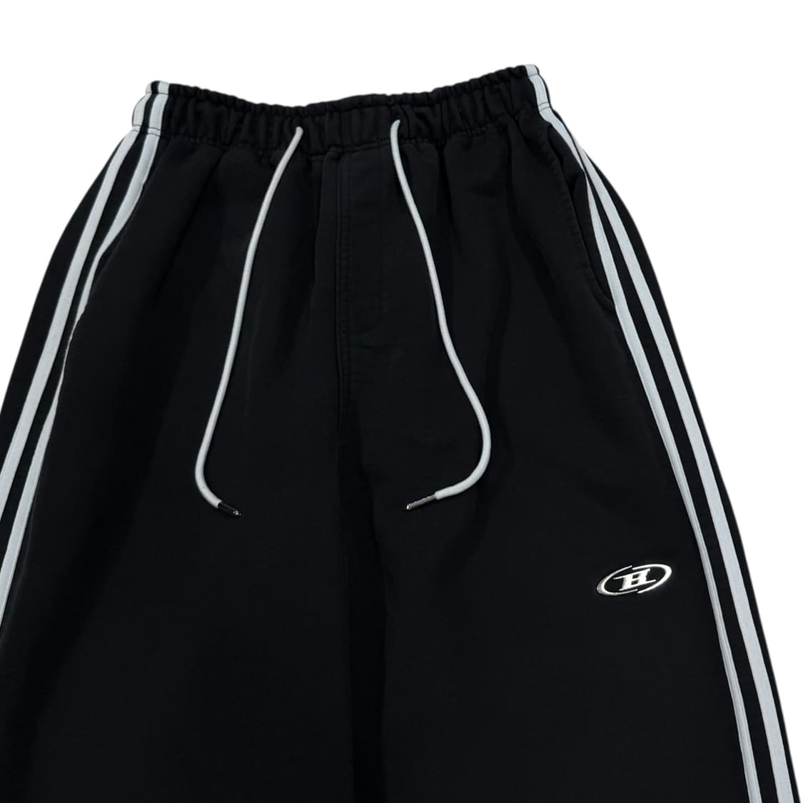 본투윈 크롬 B로고 트랙 라인 와이드 팬츠 바지 블랙 2 상품이미지2