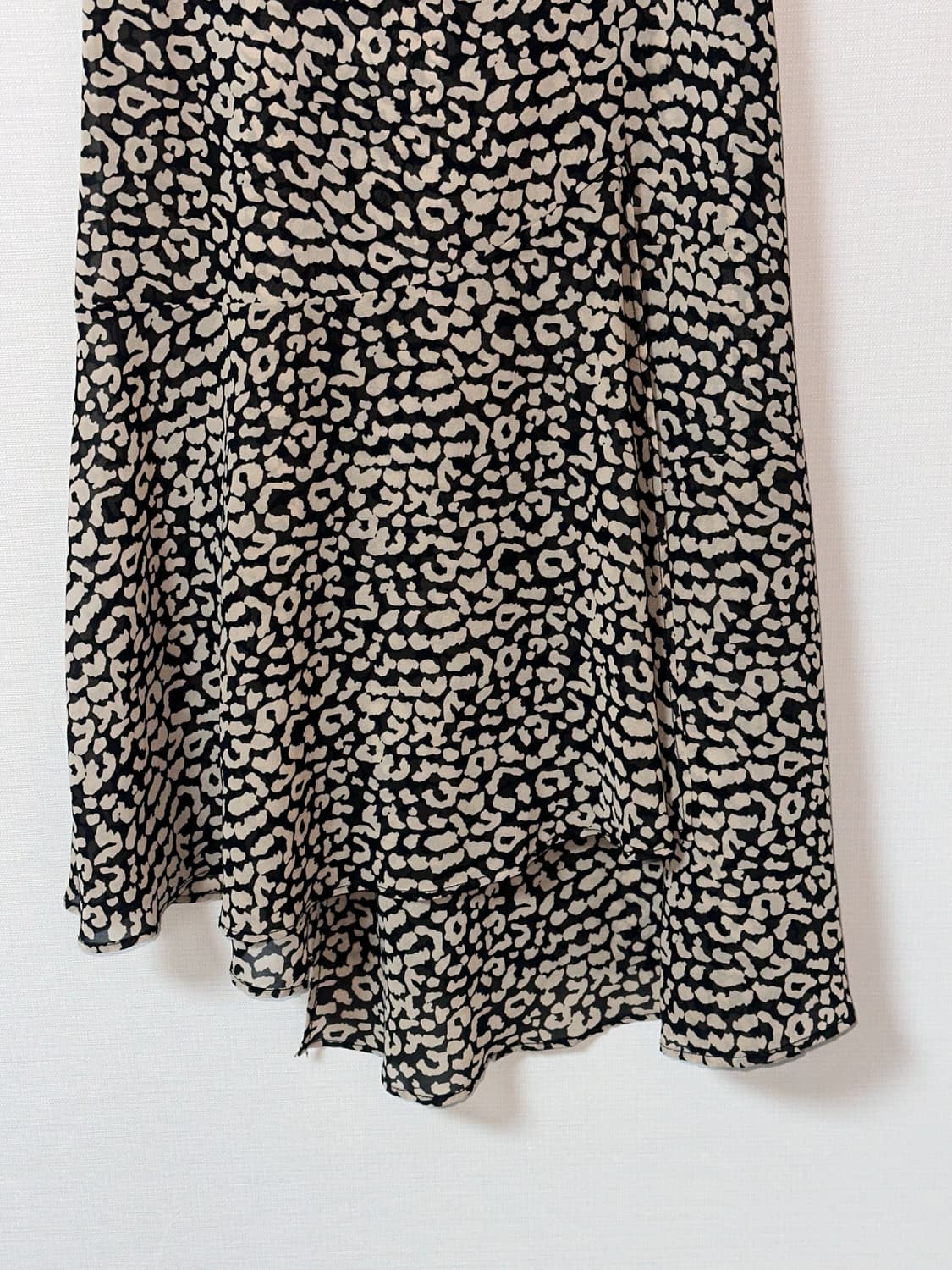 빈티지 호피 언발란스 레이어드 미디 스커트 상품이미지7