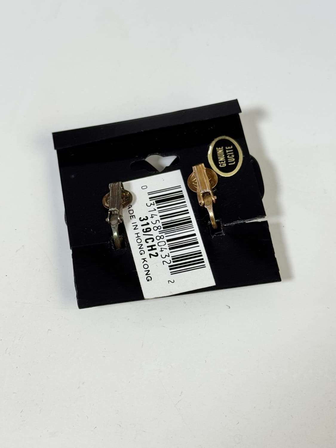 블랙 루사이트(Lucite) 팔각형 클립 귀걸이 상품이미지2