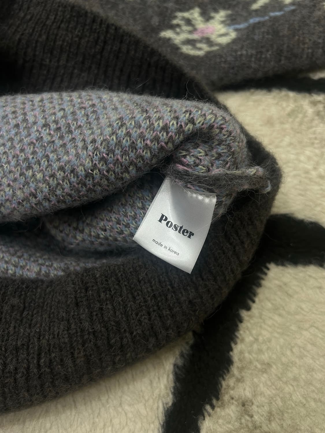 [Free]Poster 꽃무늬 울 가디건/그레이 상품이미지7