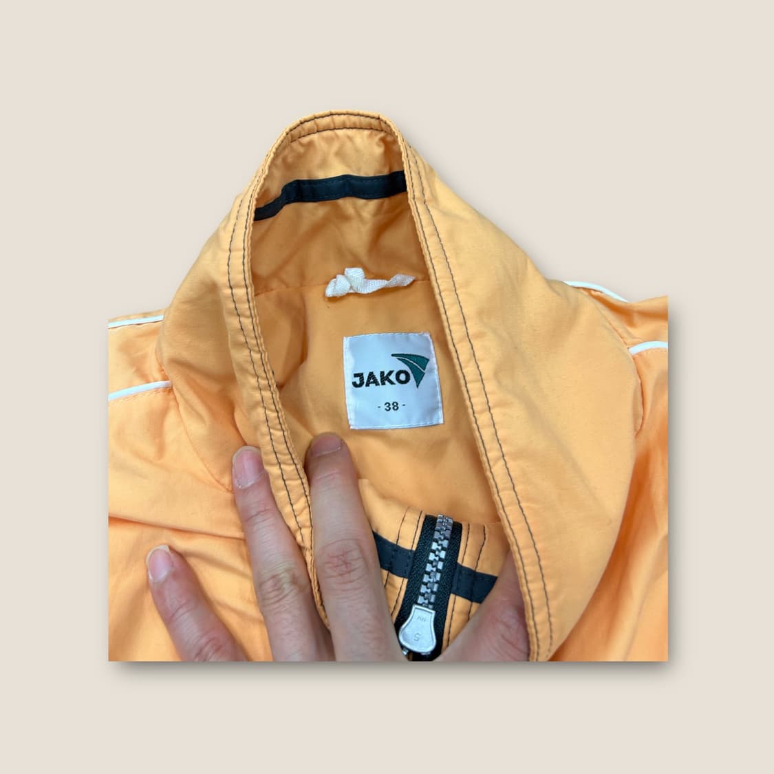 L017 JAKO 90s 오렌지 스트라이프 빈티지 윈드 재킷 S-M 상품이미지2