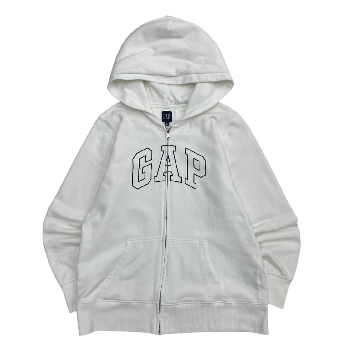 갭 센터로고 화이트 후드집업 L 상품이미지2