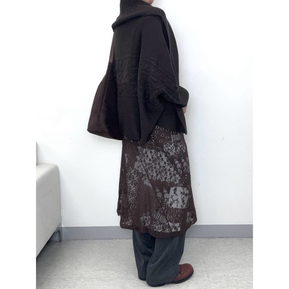 빈티지 브라운 볼레로 가디건 상품이미지4