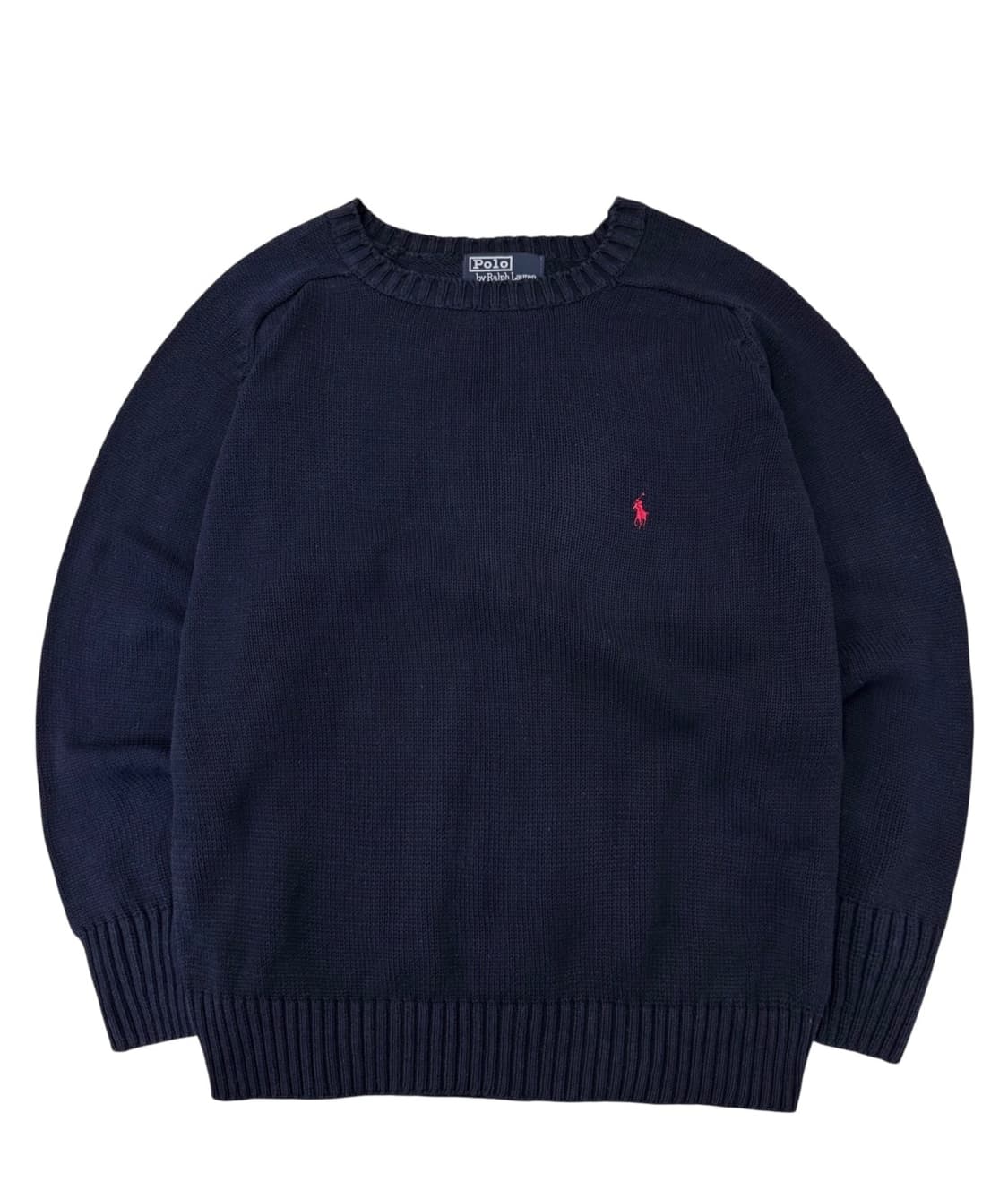 90s 폴로 코튼 니트 네이비 (XL) 상품이미지1