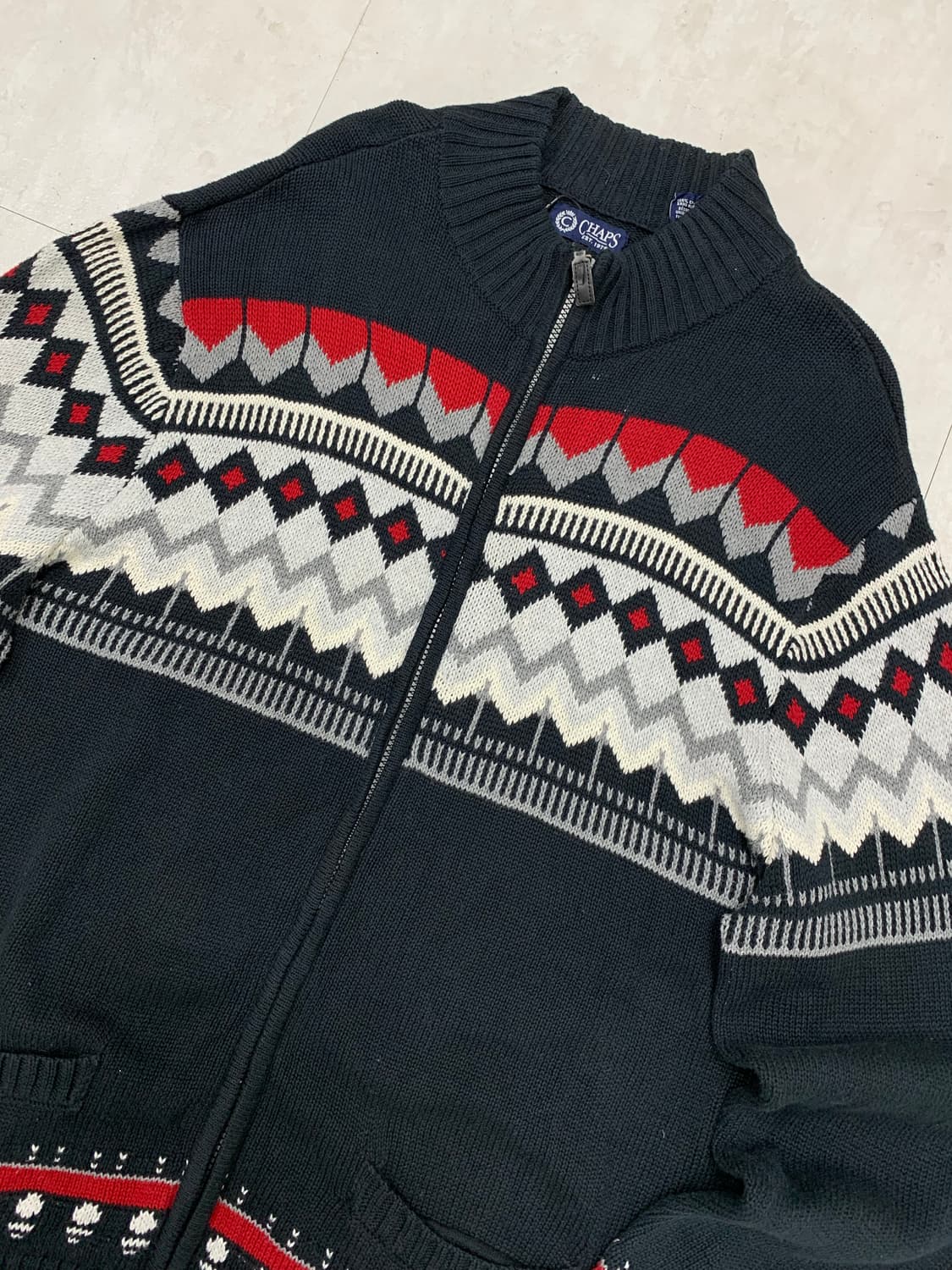 챕스 니트 패턴 집업 #411 상품이미지2