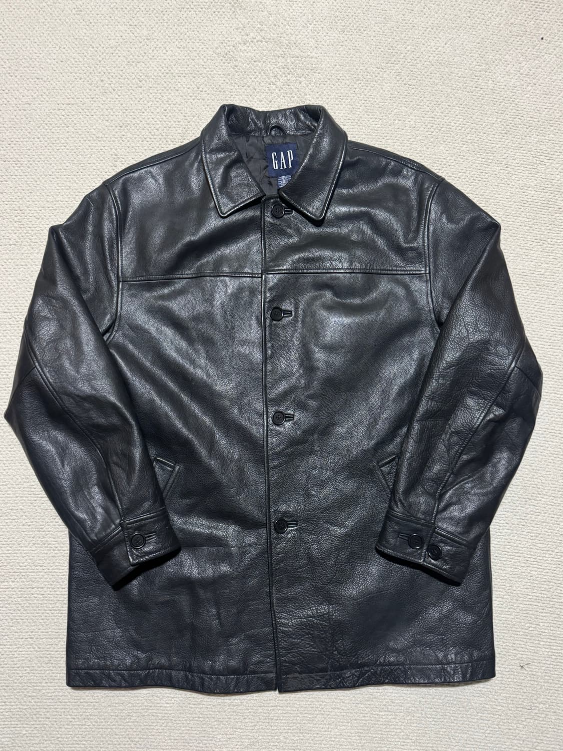 90s Old GAP 카우레더 카코트 L 상품이미지2