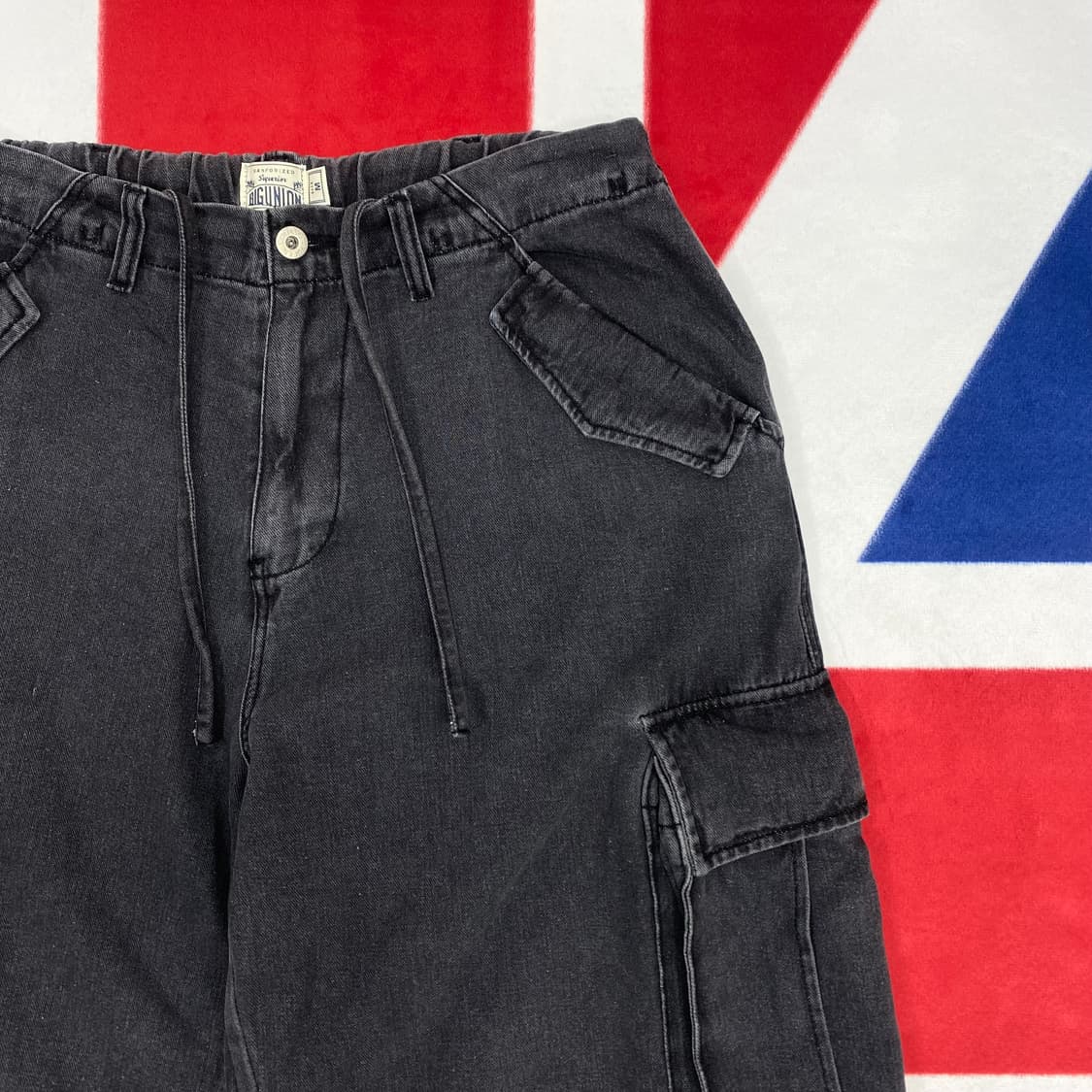 빅유니온 흑청데님 카고팬츠 M  상품이미지4