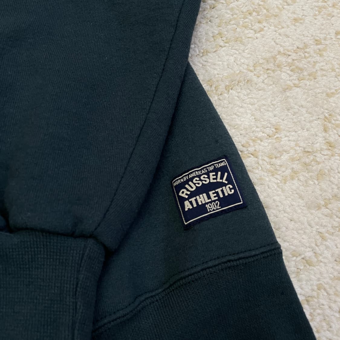 L] 90s Russell 러셀 made USA 하프 집업 코튼 스웻셔츠 상품이미지2