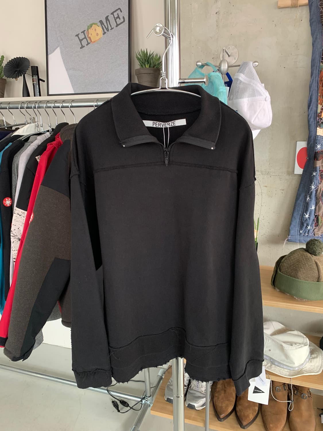 Perverze 퍼버즈 레이어드 하프 집 업 스웻 상품이미지2