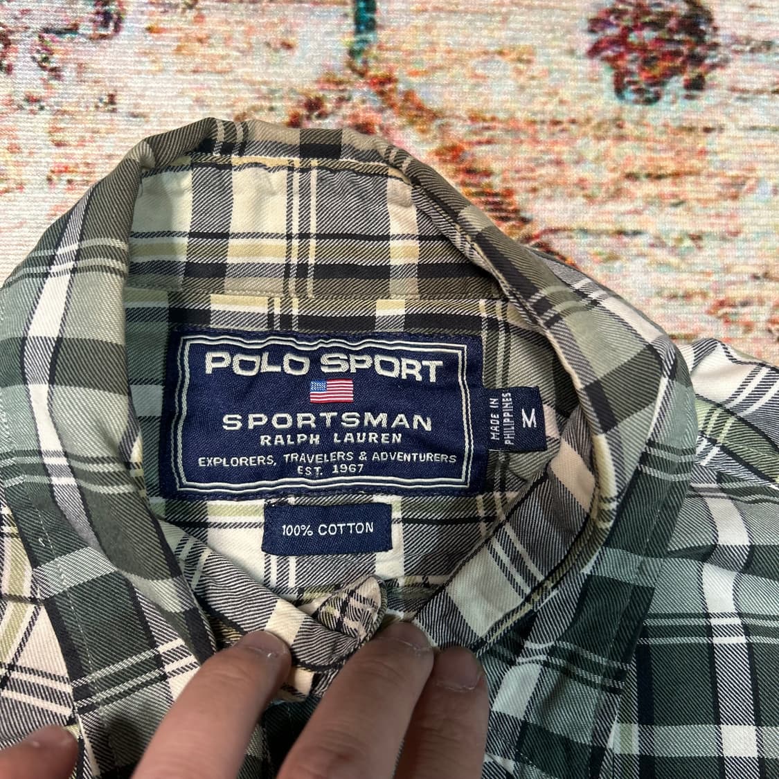 [L] 폴로 스포츠 포니로고 그린 체크셔츠 상품이미지3