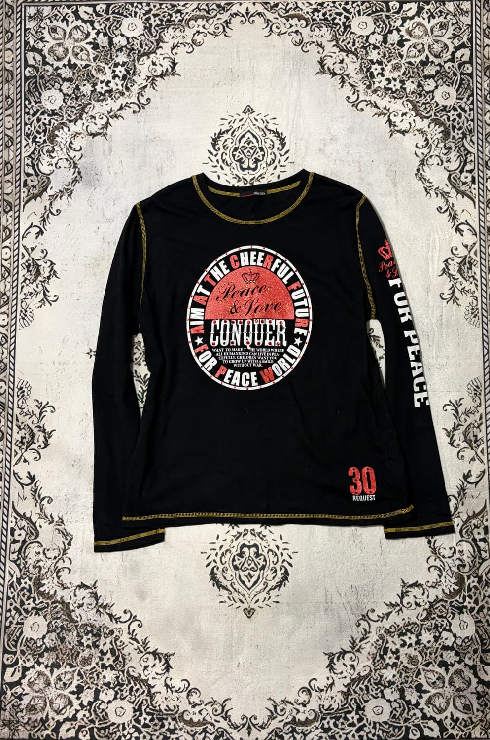 Y2K cubic lettering stitch long sleeve 상품이미지1