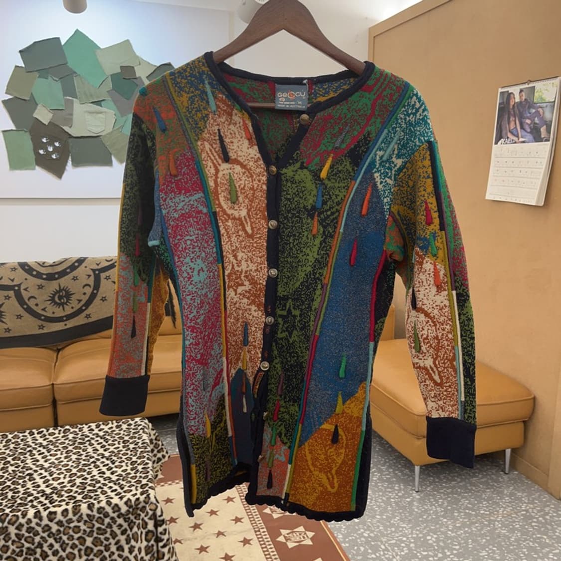 게오쿠 키치 유니크 보헤미안 히피 메리노울 가디건 M C09614 상품이미지3