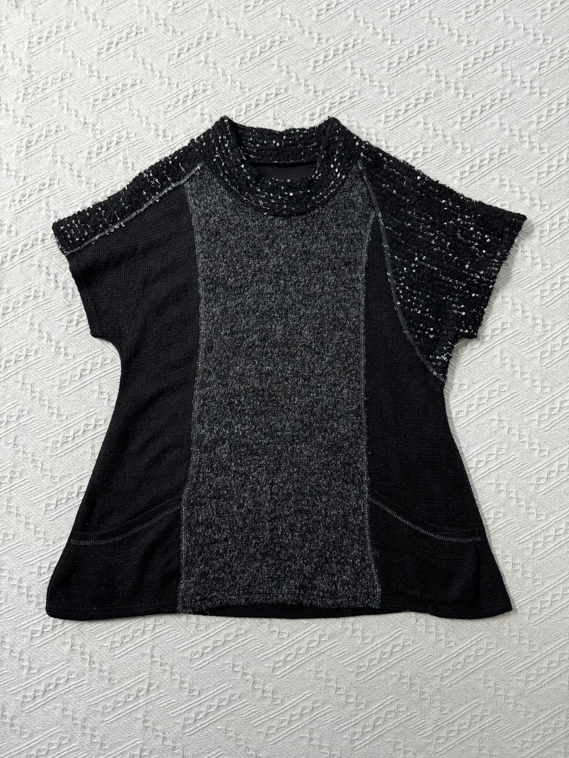 포켓 디테일 하프 슬리브 니트 상품이미지5