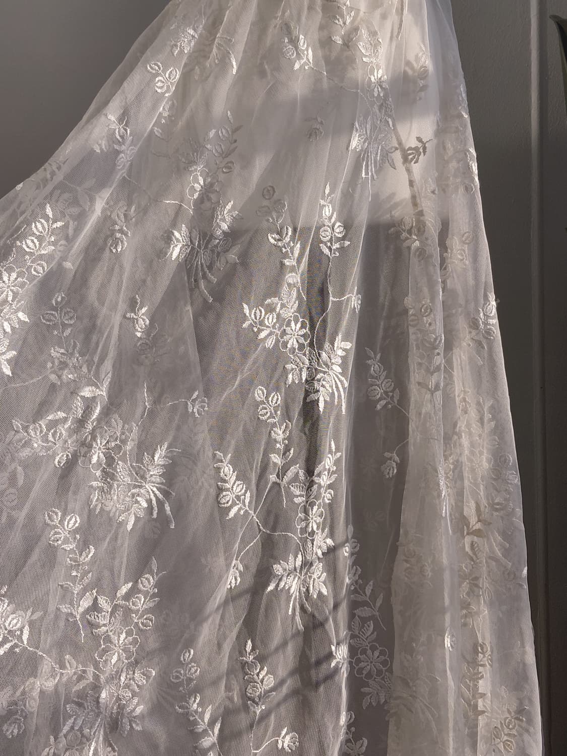 [빈티지] 아이보리 플라워 자수 레이스 스커트 상품이미지1