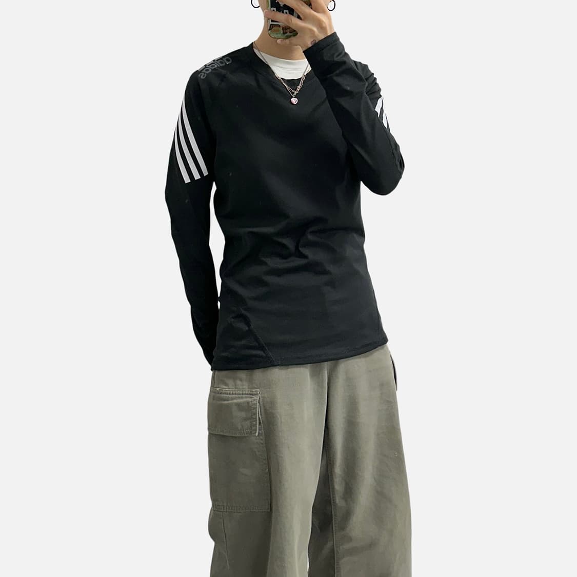 아디다스 알파스킨 삼선 기능성 롱슬리브 져지 긴팔티셔츠 상품이미지2