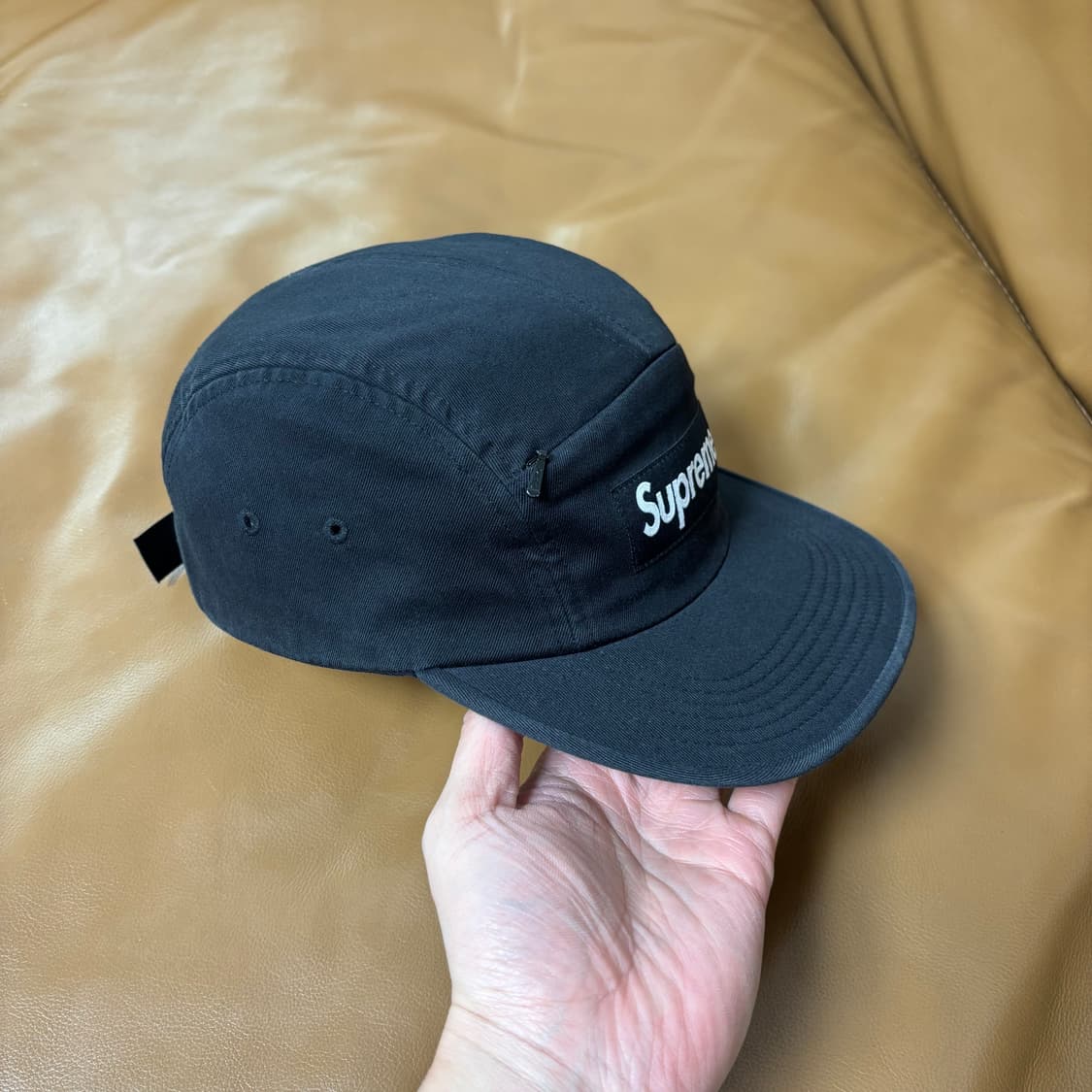 슈프림 캠프캡 모자 박스로고 워시드 블랙 상품이미지3