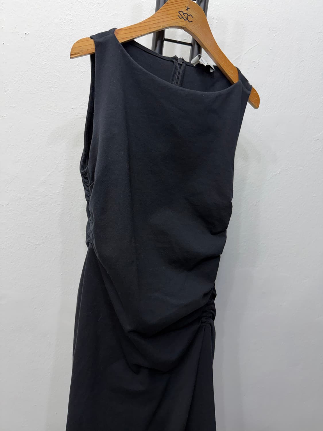 정품) COS 코스 블랙 셔링 미니 원피스 S 상품이미지2